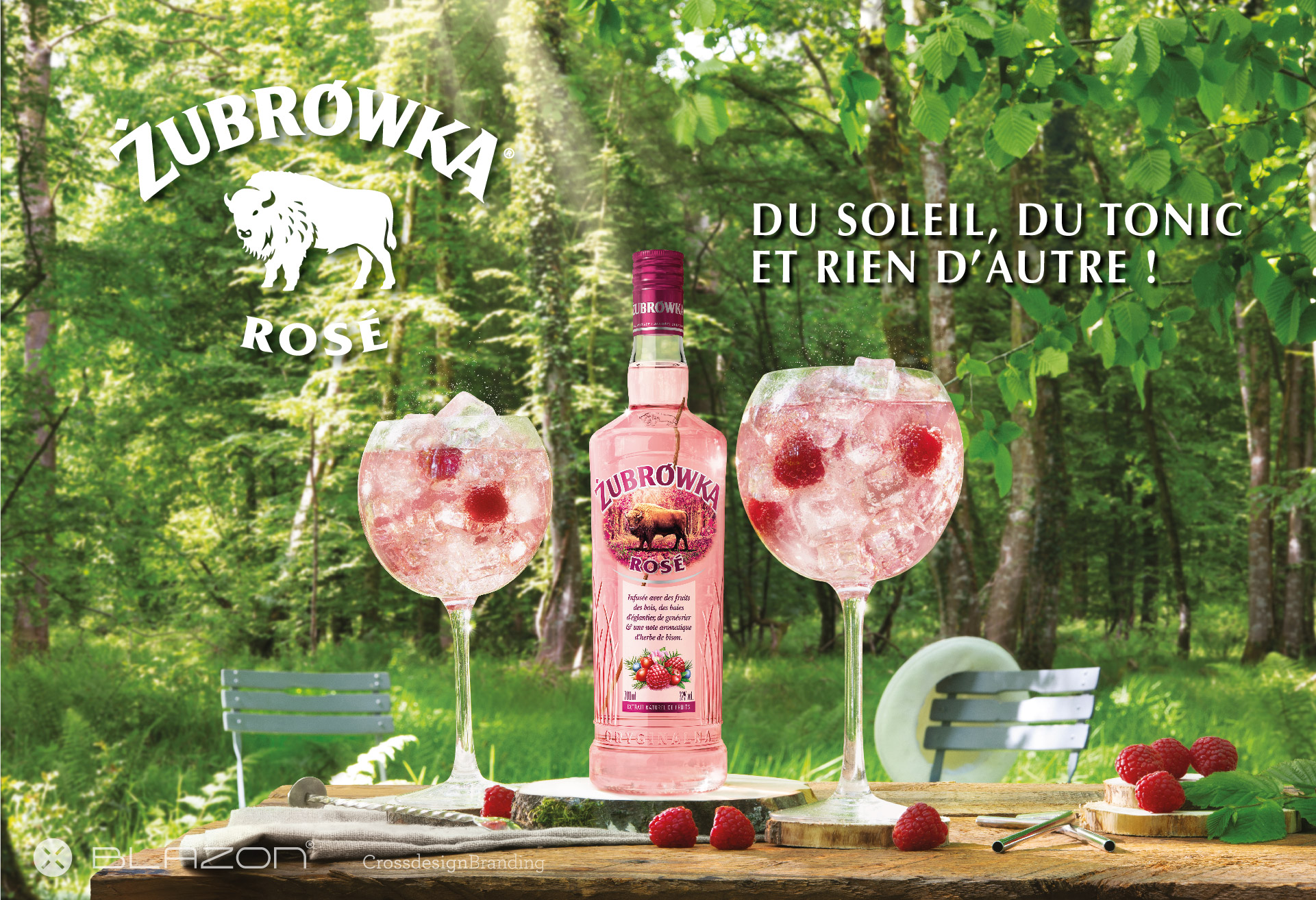 <p>  BLAZON / Crossdesign créé les visuels de la campagne estivale de Żubrówka Rosé. </p> 
