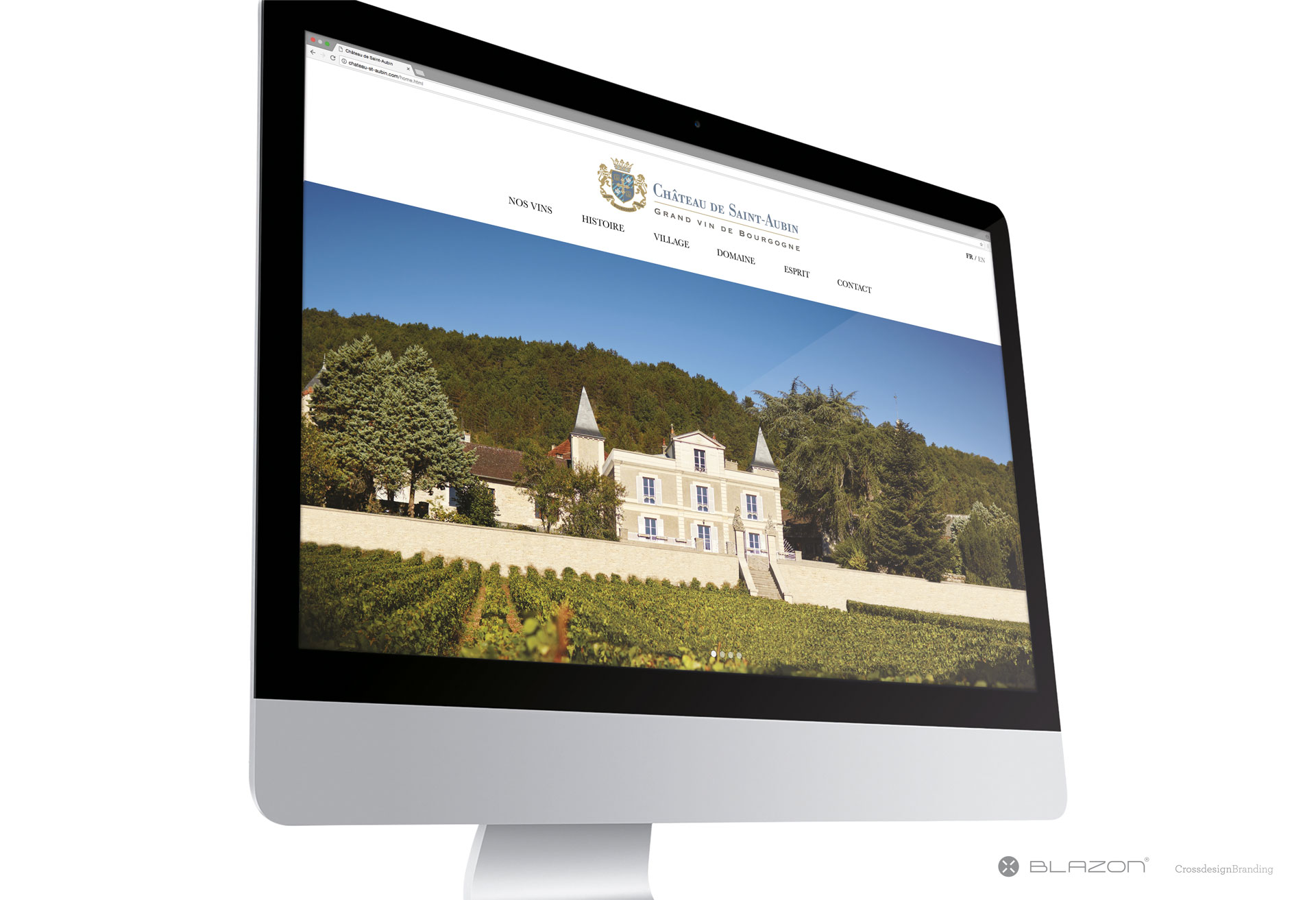 BLAZON / Crossdesign crée le site internet du domaine bourguignon CHÂTEAU DE SAINT-AUBIN  